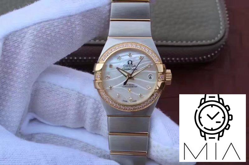 Omega Constellation Double Eagle Lady White Mother-Of-Pearl Dial 27MM 3S Factory