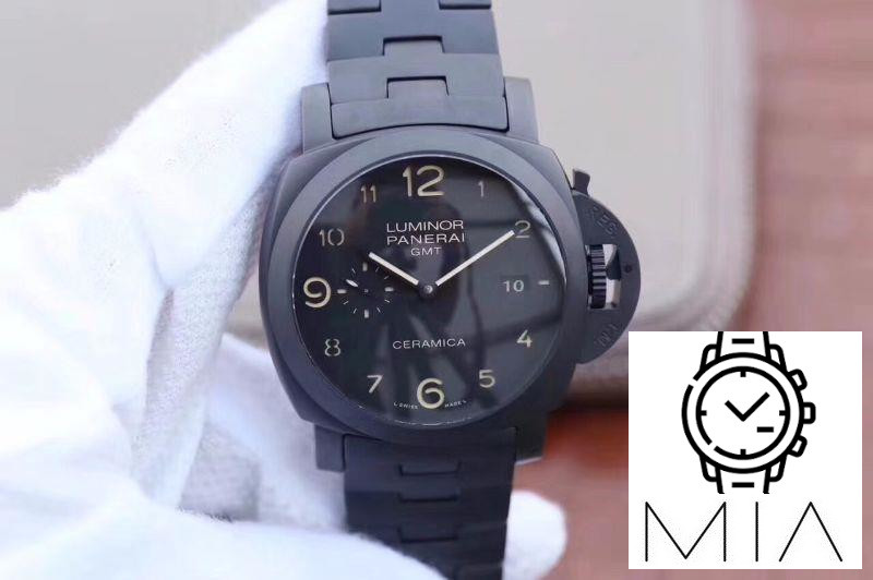 Panerai Tuttonero Luminor 1950 3 Days GMT PAM438 VS Factory Black Dial