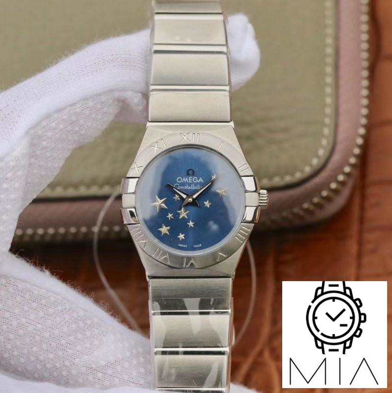 Omega Constellation Quartz Ladies 27mm TW Factory Blue Dial