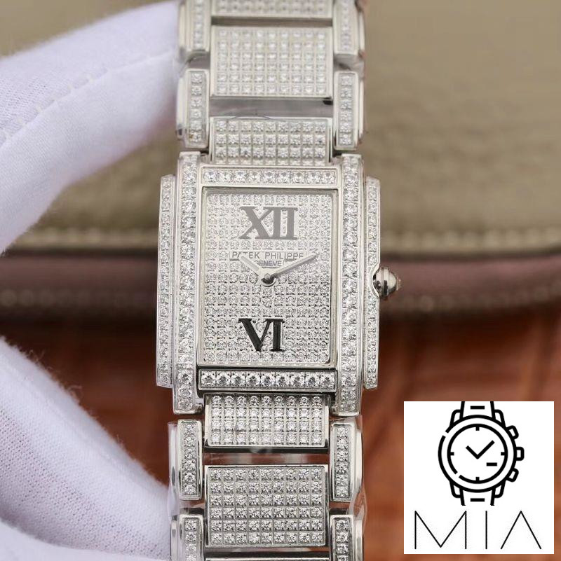 Patek Philippe Ladies Twenty-4 4908/101G-001 Silver Diamond Dial
