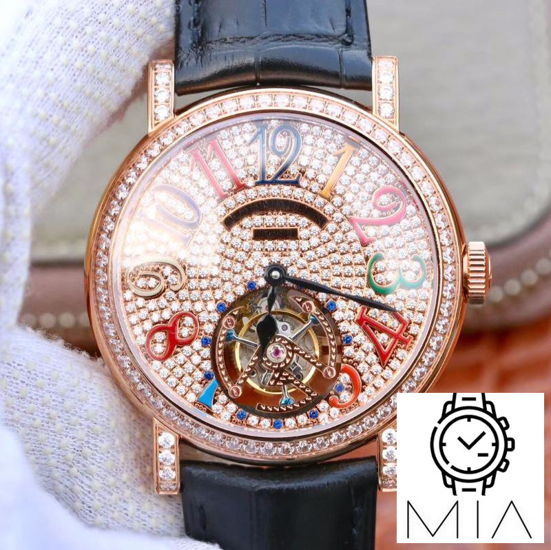 Franck Muller Round Color Dreams Tourbillon 18K Rose Gold Diamond Dial