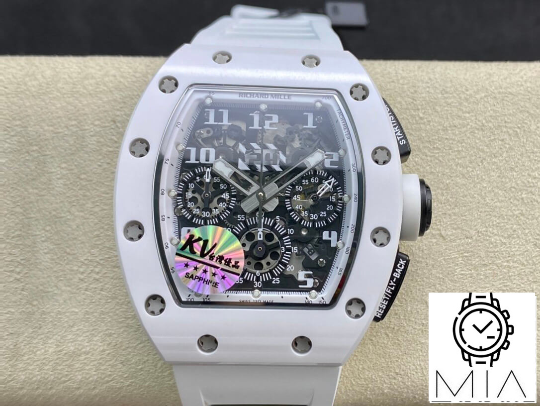 Richard Mille RM011-FM KV Factory White Ceramic Skeleton Dial