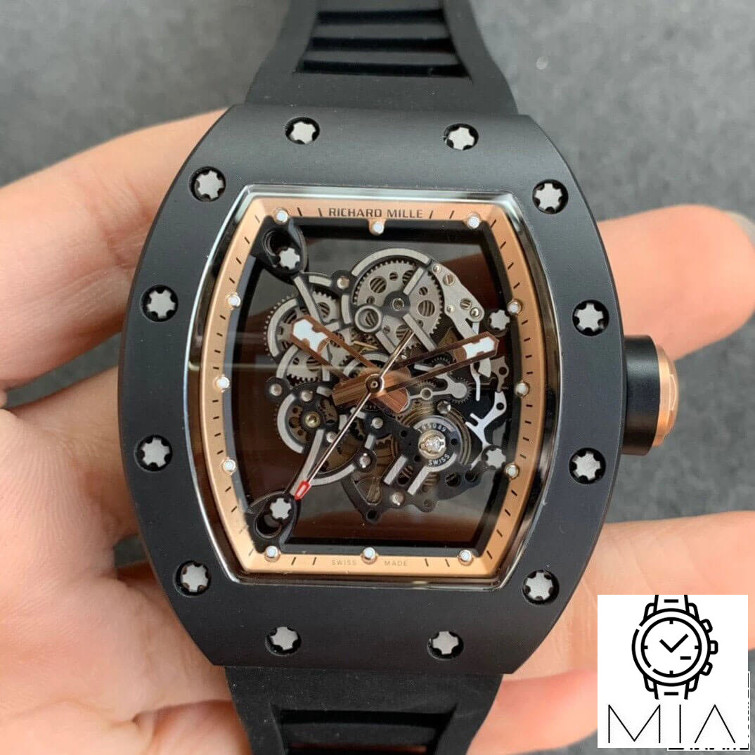 Richard Mille RM055 KV Factory Black Rubber Strap