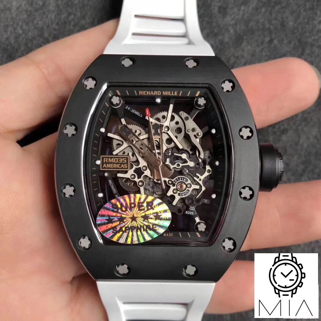 Richard Mille RM035 Americas KV Factory White Rubber Strap