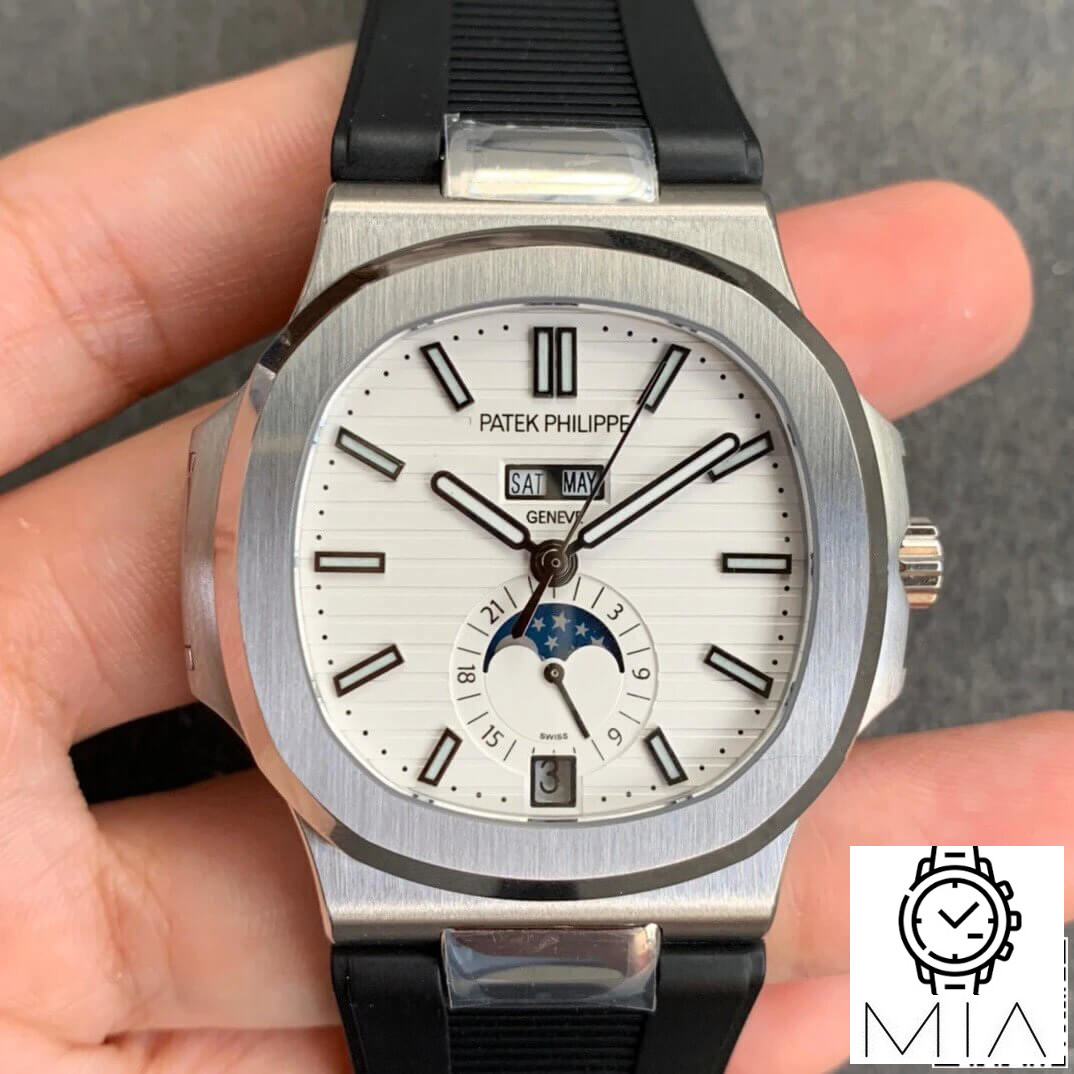 Patek Philippe Nautilus 5726 GR Factory Black Rubber Strap