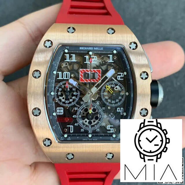 Richard Mille RM011 KV Factory Red Rubber Strap