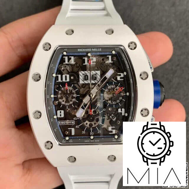 Richard Mille RM-011 KV Factory White Rubber Strap