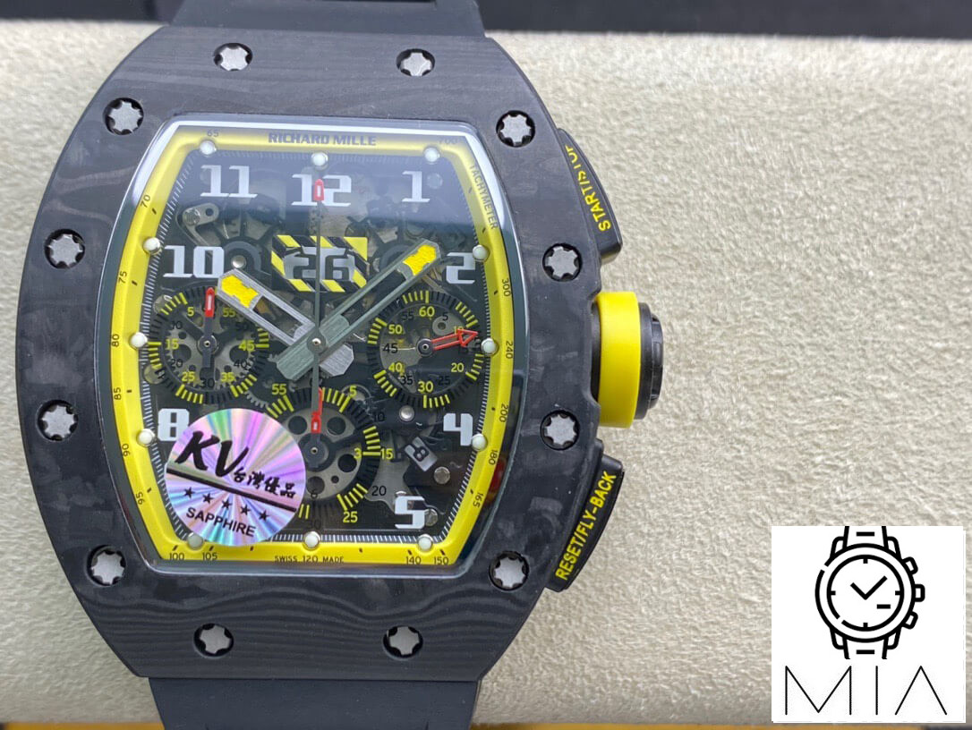 Richard Mille RM-011 KV Factory Black Rubber Strap