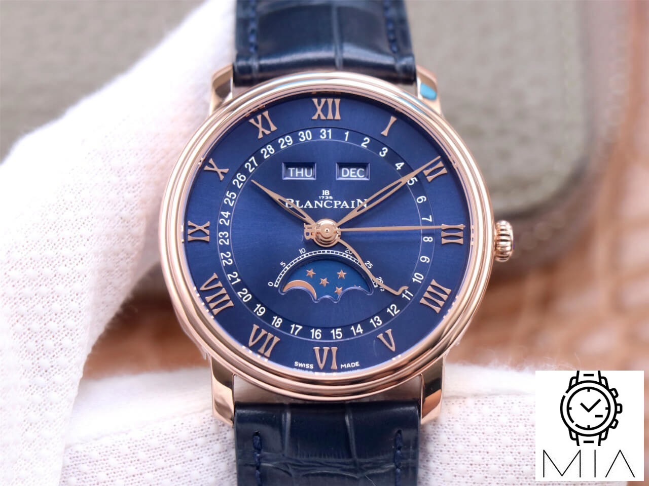 Blancpain Villeret 6654-3640-55 OM Factory Blue Strap