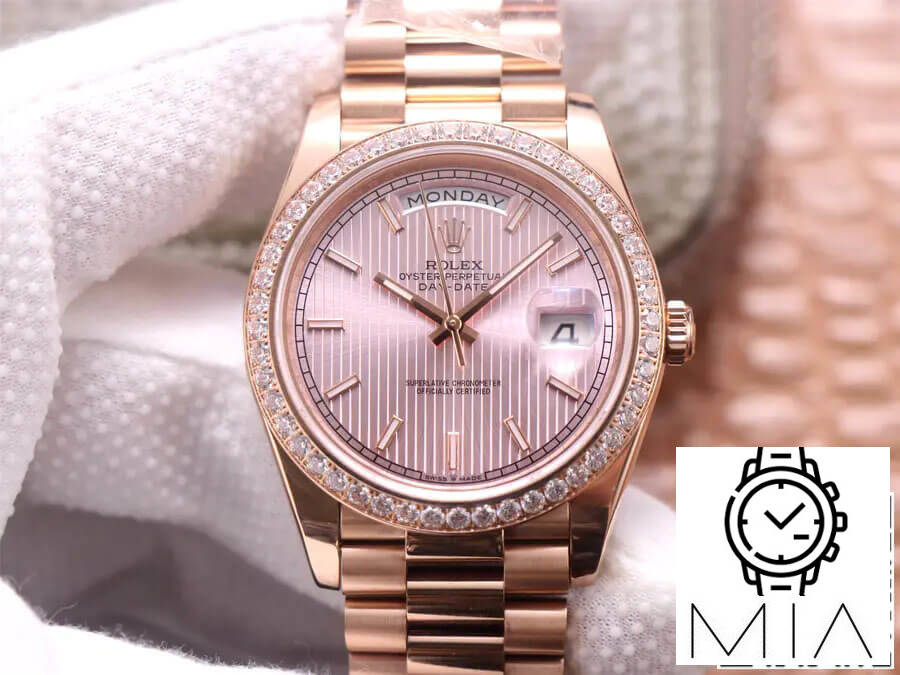 Rolex Day Date M228345RBR-0010 EW Factory Diamond-Set Bezel