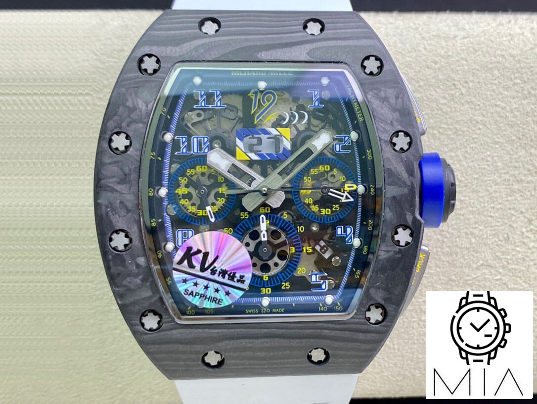 Richard Mille RM011 KV Factory White Rubber Strap