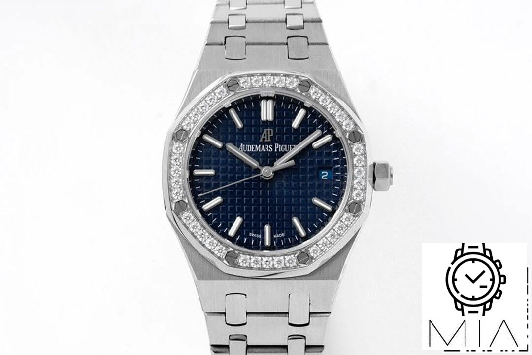 Audemars Piguet Royal Oak 77351ST.ZZ.1261ST.01 8F Factory Blue Dial Diamond-Set Bezel