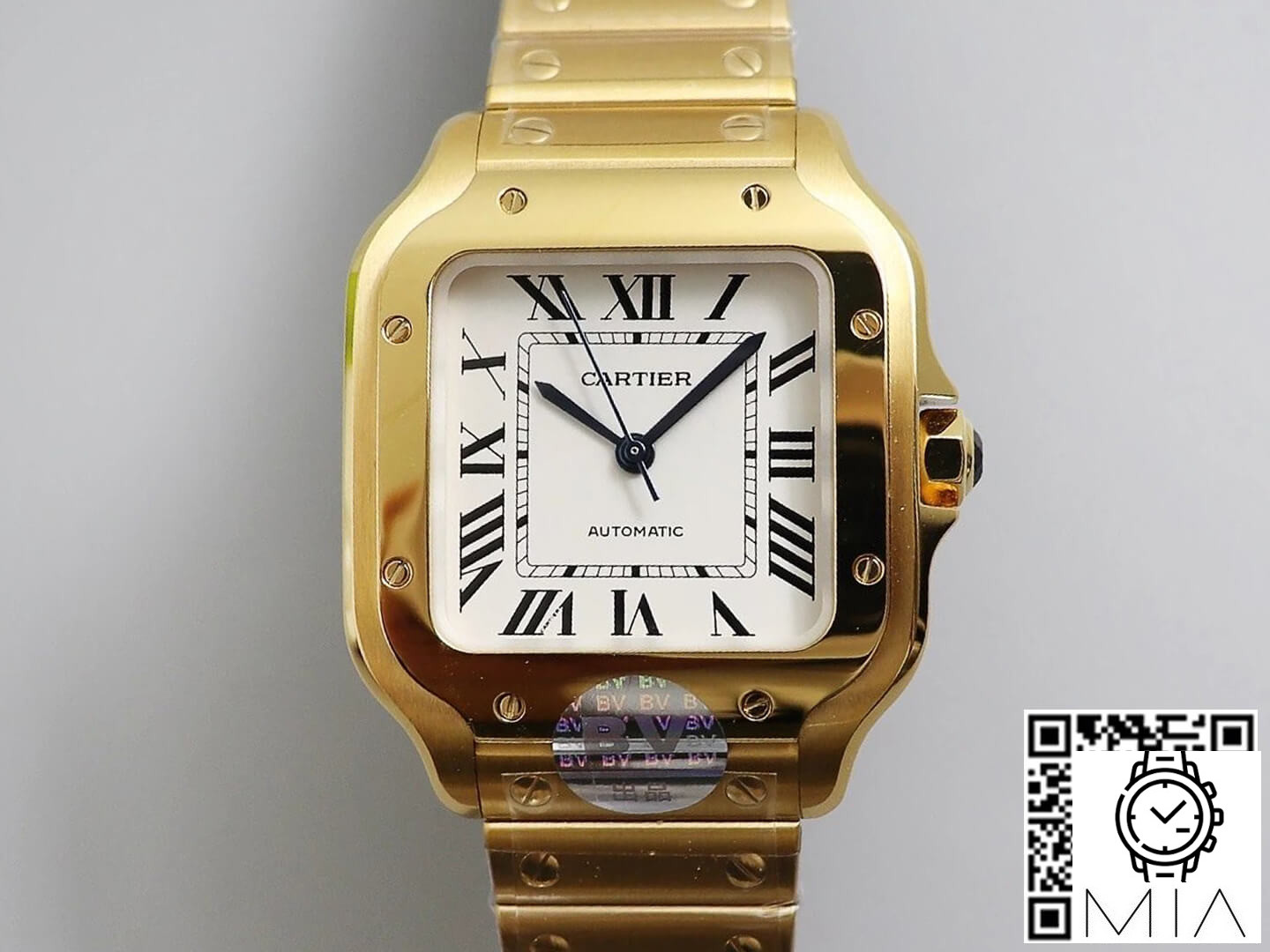 Cartier De Santos W20112Y1 BV Factory White Dial Yellow Strap