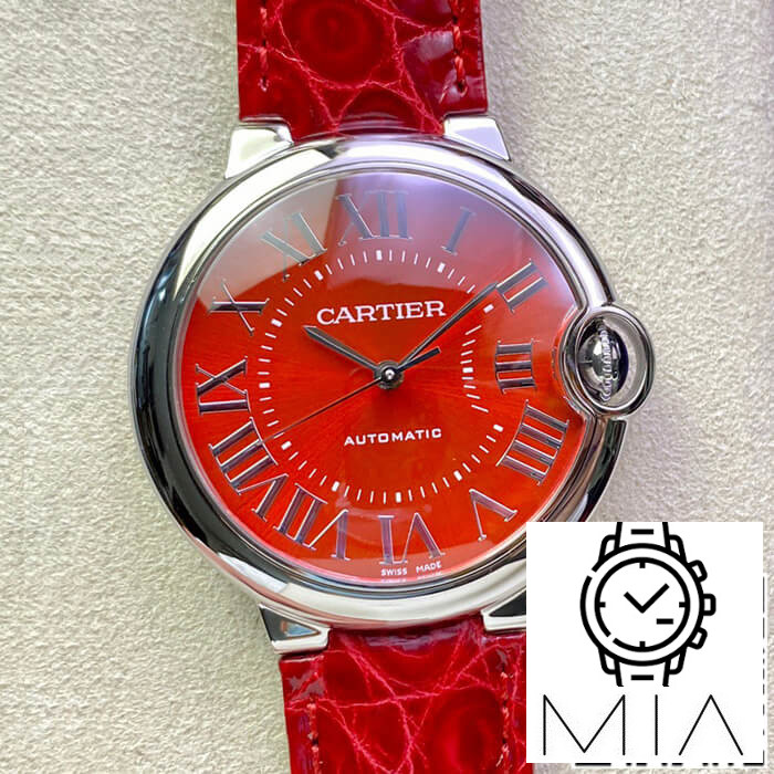 Ballon Bleu De Cartier 36MM 3K Factory Red Strap