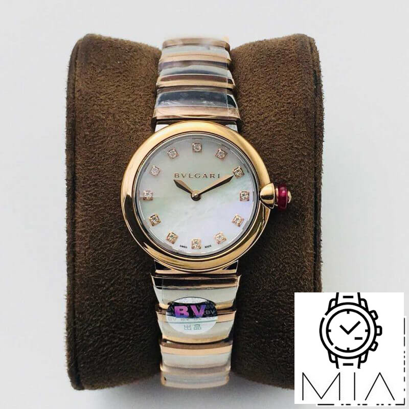 Bvlgari LVCEA 102194 BV Factory Rose Bezel White Dial