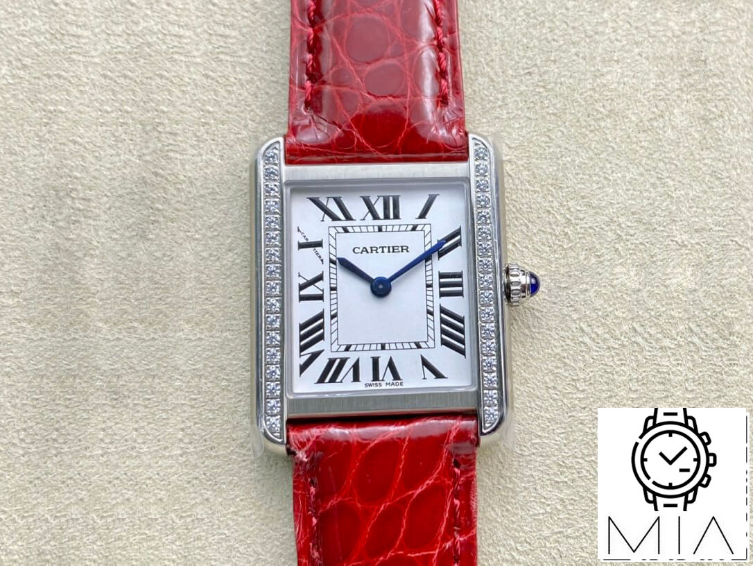 Cartier Tank 27MM K11 Factory V2 Red Leather Strap