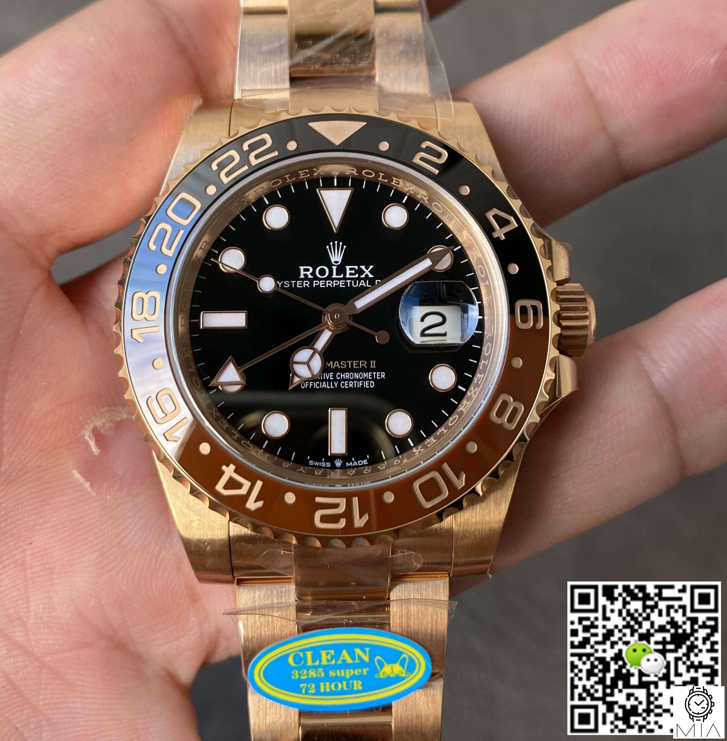 Rolex GMT Master II M126715CHNR-0001 Clean Factory V3 Gold Strap