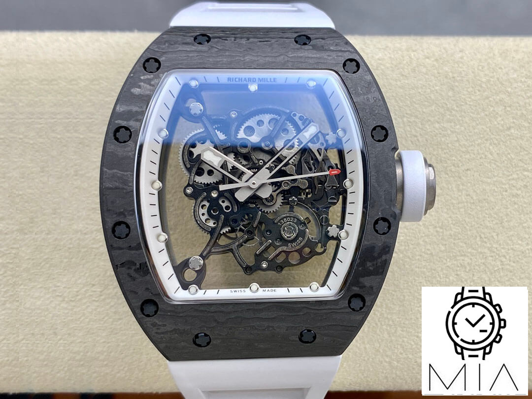 Richard Mille RM-055 BBR Factory Skeleton Dial White Strap