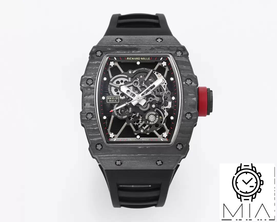 Richard Mille RM35-01 BBR Factory Skeleton Dial Black Strap