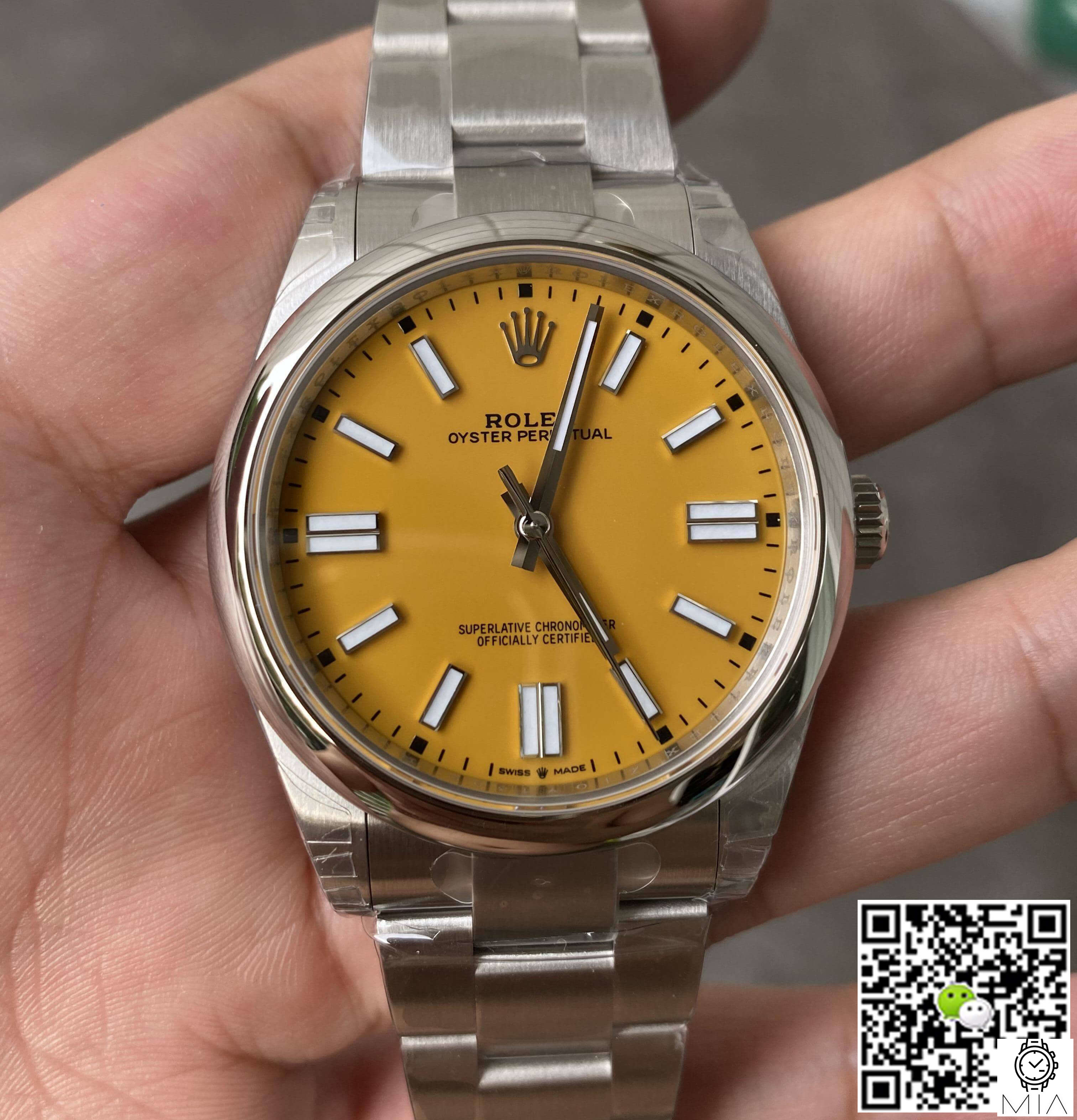 Rolex Oyster Perpetual 41MM M124300-0004 VS Factory Stainless Steel Yellow Dial