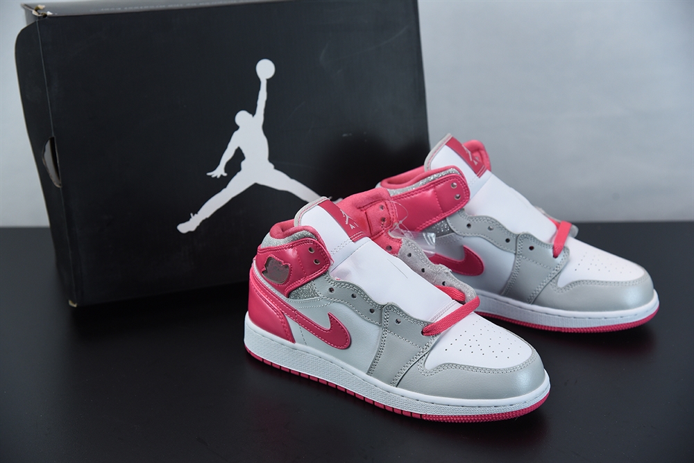 Jordan 1 Mid Platinum Pink (GS)