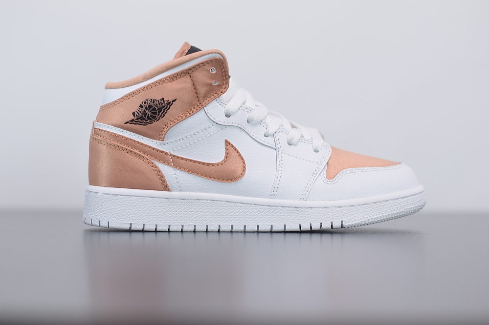 Jordan 1 Mid White Rose Gold (GS)