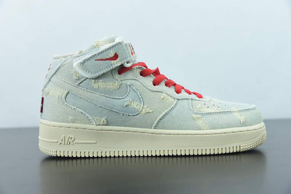 Levis x Nike Air Force 1 07 Mid Beige Red 