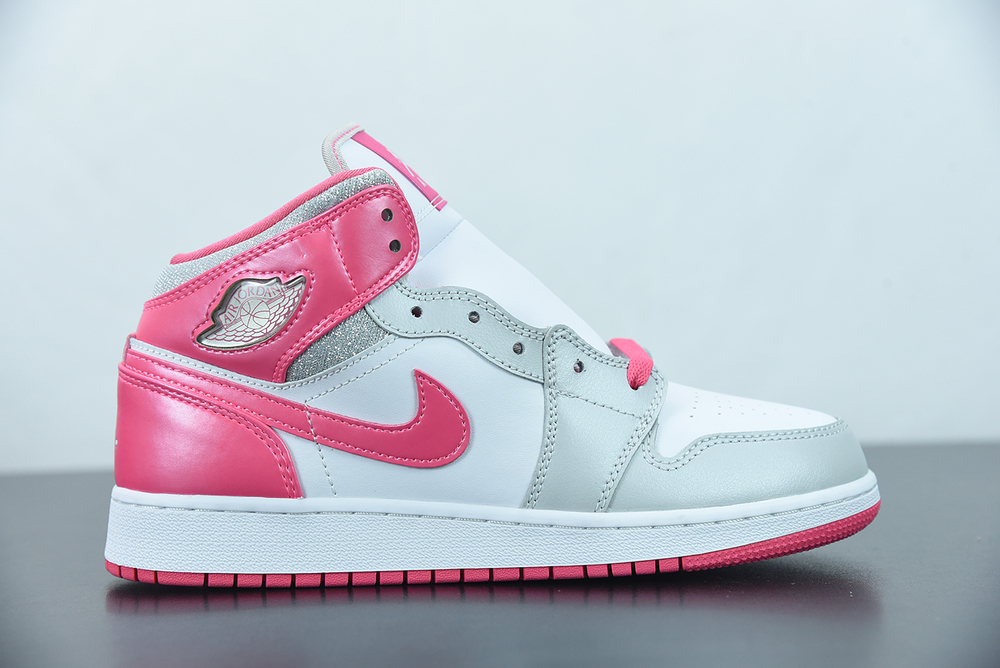 Jordan 1 Mid GS  Platinum Pink  