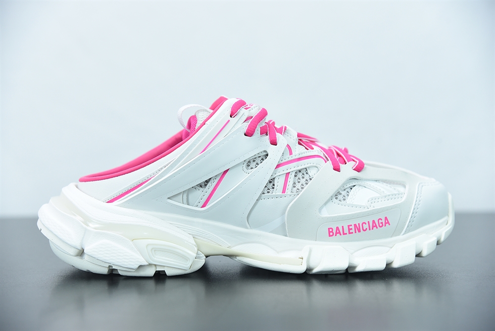 Balenciaga Track Mule Tricolor White Rose Red
