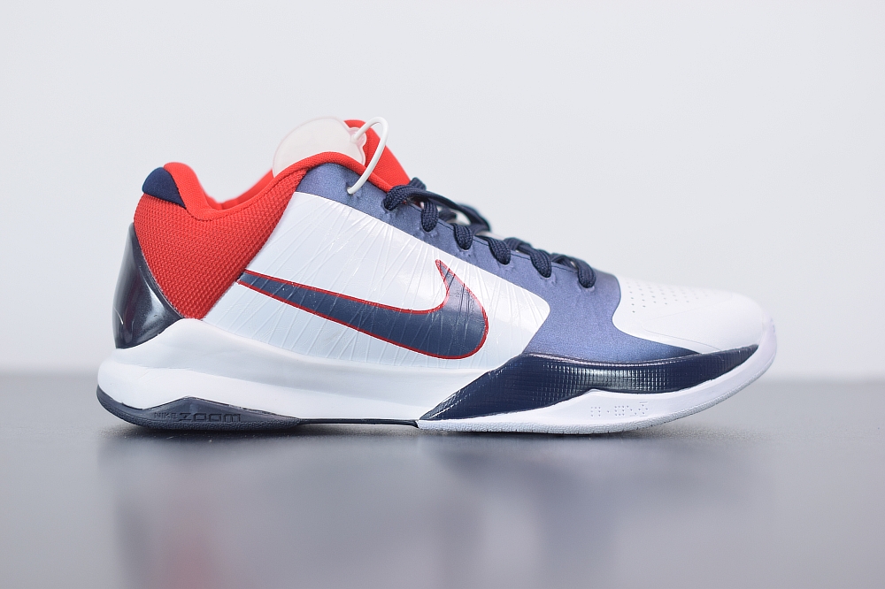 Nike Kobe V Proyro White/Obsidian-Red(With Video)