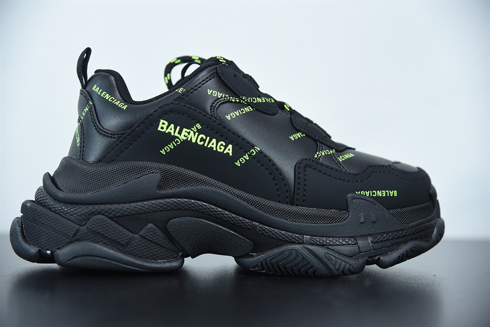 Balenciaga Triple S Joint Black Fluorescent Green(With Video)