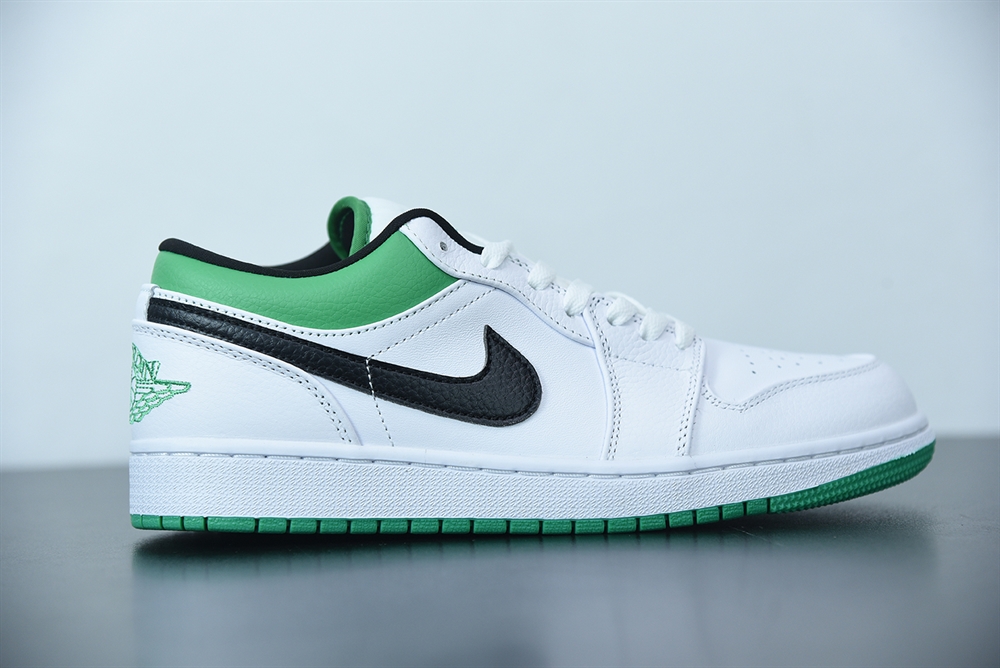 Jordan 1 Low White Lucky Green Black