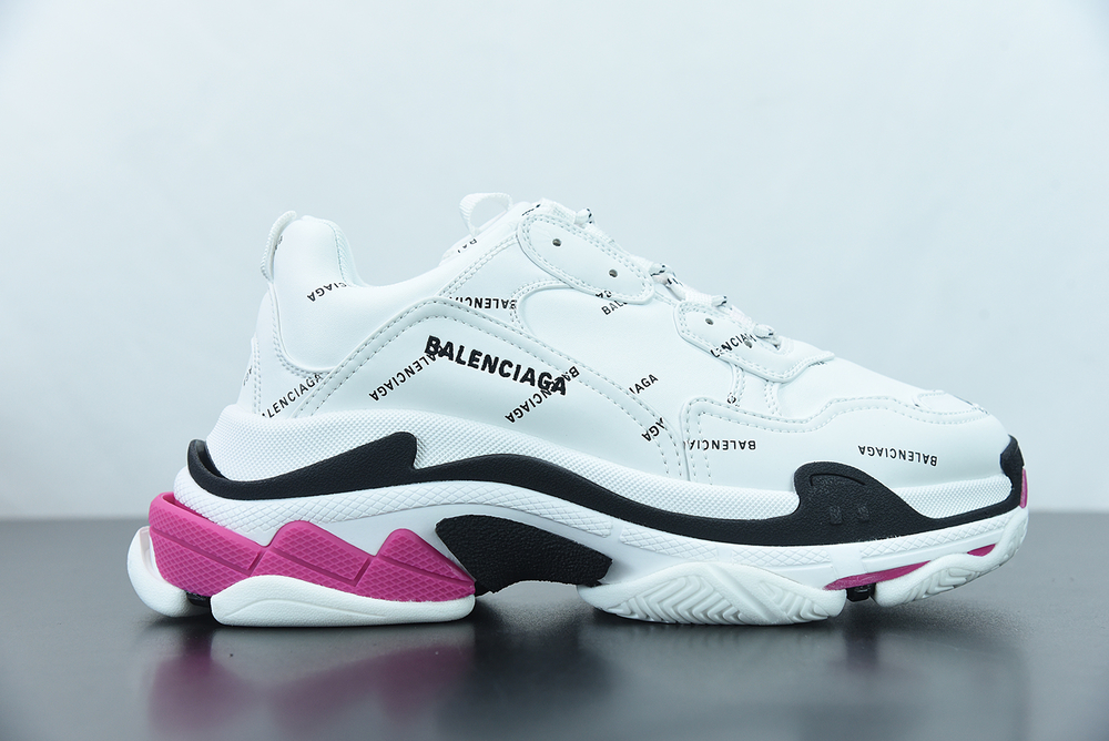 Balenciaga Triple S White Black Fluo Pink