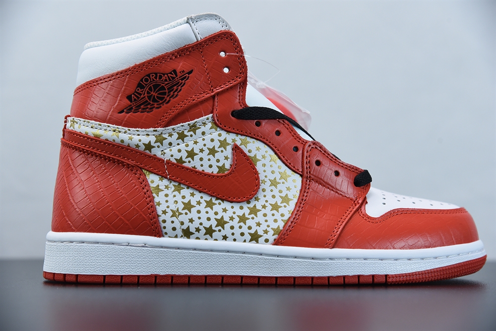 Supreme x Nike Jordan 1 Retro High Red Gypsophila(With Video)