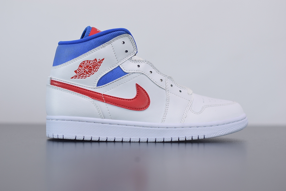 Jordan 1 Mid White Red Royal (W)