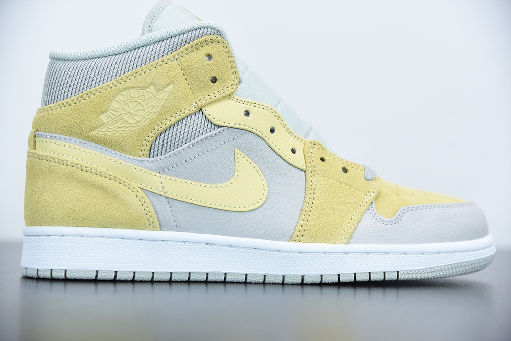 Jordan 1 Mid Mixed Textures Yellow(With Video)