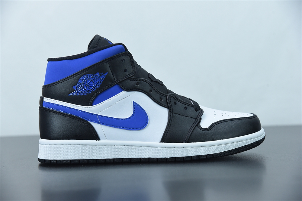 Jordan 1 Mid White Black Royal 