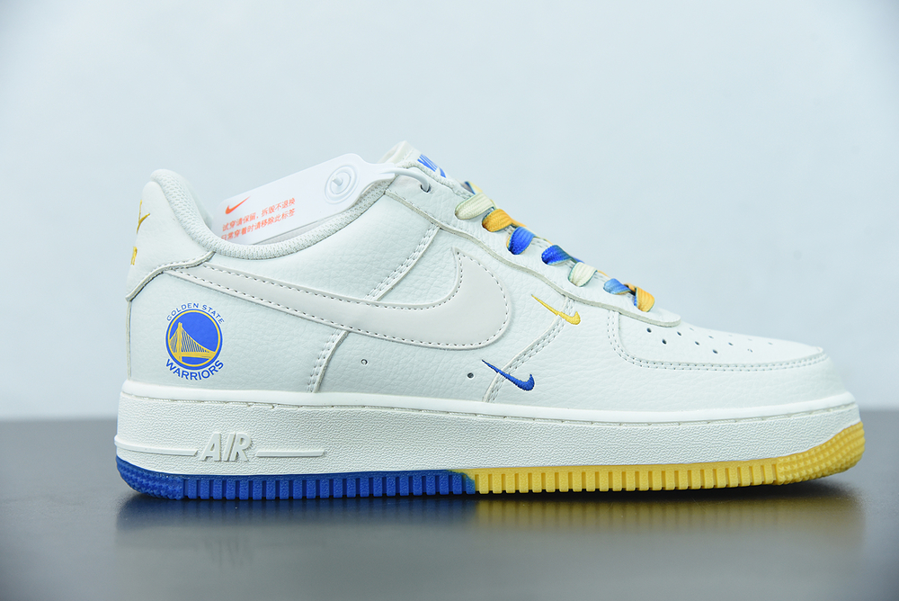 Nike Air Force 1 07 Low White Blue Yellow Shoes 