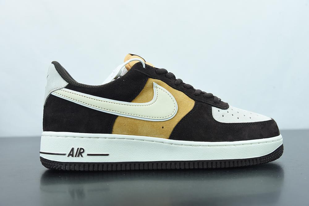 Nike Air Force 1 07 Low Dark Brown Yellow White