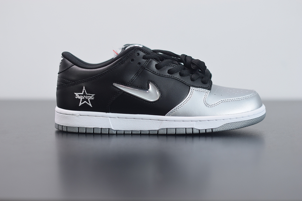 Nike SB Dunk Low Supreme Jewel Swoosh Silver