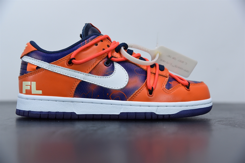 Nike SB Dunk Low Off-White Orange Perple White(With Video)