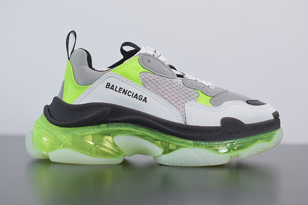 Balenciaga Triple S ClearSole Grey White Green(With Video)