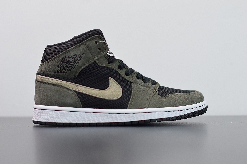 Jordan 1 Mid Military Olive (W)(With Video)