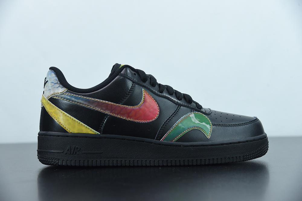 Nike Air Force 1 Low Misplaced Swooshes Black Multi 