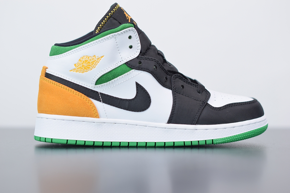 Jordan 1 Mid SE White Laser Orange Lucky Green (GS)(With Video)