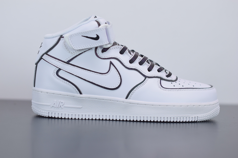 Nike Air Force 1 07 Mid White/Black Chameleon(With Video)