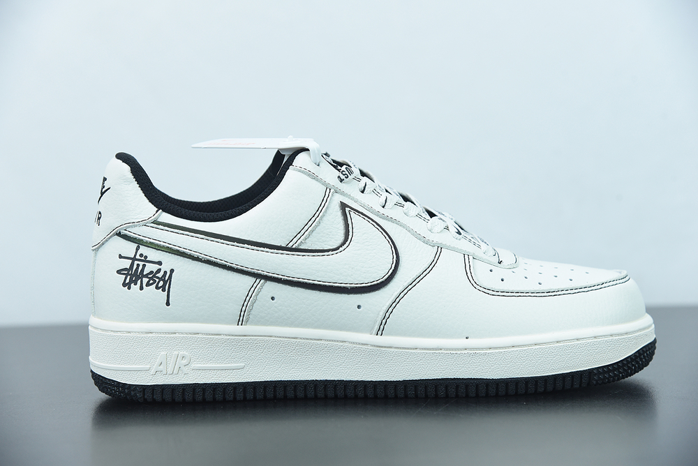 Stussy x Nike Air Force 1 Low White Black Shoes