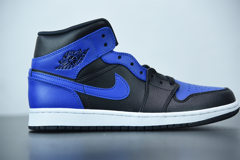 Jordan 1 Mid Hyper Royal Tumbled Leather(With Video)