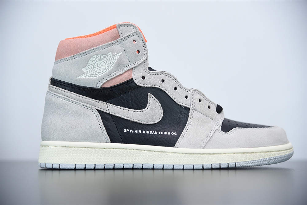 Jordan 1 Retro High Neutral Grey Hyper Crimson(With Video)