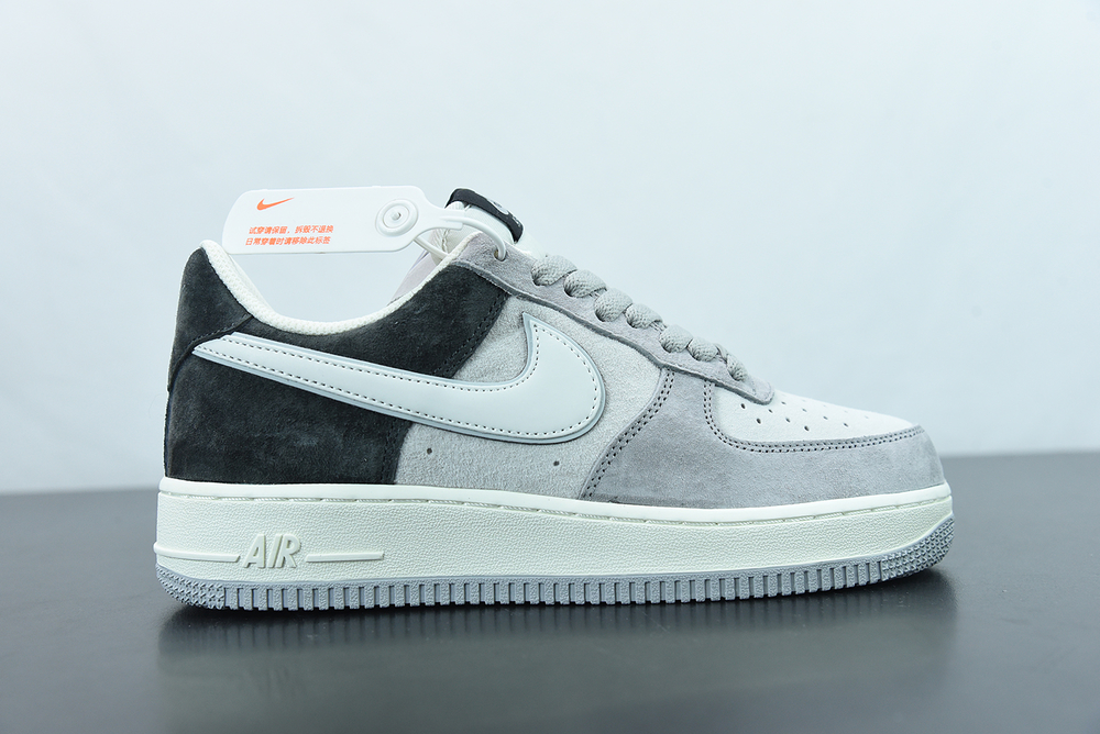 Nike Air Force 1 Low Grey Black White Suede 